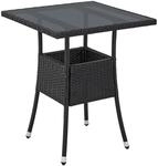 Juskys Polyrattan Gartentisch Yoro eckig - wetterfest Outdoor Beistelltisch 60x60 cm