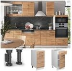 Vicco Schubunterschrank K&uuml;chenschrank K&uuml;chenm&ouml;bel Fame-Line Wei&szlig; Eiche modern 40