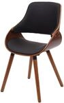 Esszimmerstuhl MCW-D23, K&uuml;chenstuhl Stuhl, Retro-Design ~ Kunstleder schwarz