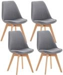 CLP 4er Set Esszimmerstuhl Linares Kunststoff I Stoff I Samt I Cord I Lederoptik I