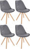 CLP 4er Set Stühle Sofia mit Samtbezug und hochwertiger Polsterung I Besucherstühle