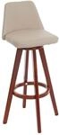 Barhocker MCW-C43, Barstuhl Tresenhocker, Holz Kunstleder drehbar ~ creme