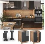 Vicco Unterschrank K&uuml;chenschrank K&uuml;chenm&ouml;bel Fame-Line Eiche Anthrazit modern 60