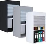 VCM B&uuml;roschrank Aktenschrank mit Rollladen Ma&szlig;e ca. H. 93 x B. 50 x T. 40 cm &ndash;