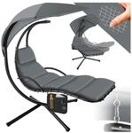 tectake&reg; H&auml;ngeliege, gro&szlig;es Sonnendach mit UV-Schutz, ergonomisch, 195 x 132 x 197