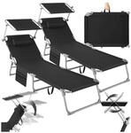tectake&reg; 2er Set Sonnenliege, klappbar, 4-fach verstellbare R&uuml;ckenlehne mit
