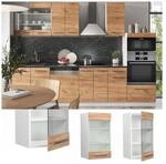 Vicco H&auml;ngeglasschrank K&uuml;chenschrank K&uuml;chenm&ouml;bel Fame-Line Wei&szlig; Eiche modern 40