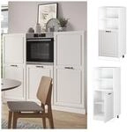 Vicco Backofenumbauschrank K&uuml;chenschrank K&uuml;chenzeile R-Line Landhaus 60 cm Wei&szlig;