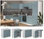 Vicco Schubunterschrank K&uuml;chenschrank R-Line Solid Wei&szlig; Blau Grau 80 cm modern
