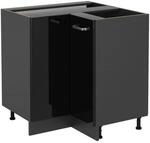 Vicco Eckunterschrank K&uuml;chenschrank R-Line Solid Anthrazit Schwarz 87 cm modern