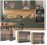 Vicco H&auml;ngeglasschrank K&uuml;chenschrank K&uuml;chenm&ouml;bel Fame-Line Eiche Gr&uuml;n-Gold