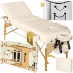 tectake&reg; 3 Zonen Massageliege, Breite 70 cm, Polsterung 7,5 cm, mit Holzgestell, 218