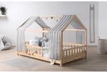 TiCAA TiCAA Kinderbett Hausbett mit T&uuml;ll Kim 90x200 cm, 100x200 cm, 120x200 cm,