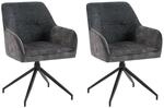 byLIVING Esszimmerstuhl JACKY, 2-er Set, Boucl&eacute;bezug anthrazit, Gestell schwarz