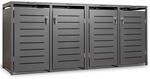 M&uuml;lltonnenbox K&Ouml;LN 230x62x102cm f&uuml;r 4x Tonnen 120 Liter, Stahl anthrazit