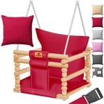 KIDIZ&reg; Babyschaukel Kinderschaukel Schaukelsitz mit Polsterung Holz-Schaukel...