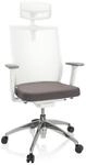 hjh OFFICE Profi B&uuml;rostuhl ASPEN WHITE PRO Stoff / Netzstoff mit Armlehnen