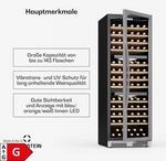 Vinovilla Trio Weink&uuml;hlschrank 144 Flaschen 3 Zonen 38 dB 12 Regale 