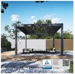 Weide Deluxe Plus Pergola Voll Aluminium freistehend 4 x 4 M Lamellendach
