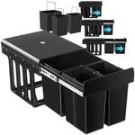 tectake&reg; Abfallsammler, 3-fach M&uuml;lltrennung, 2x8L und 1x15L, f&uuml;r Schr&auml;nke ab 40