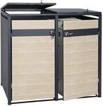 2er M&uuml;lltonnenverkleidung MCW-J82, M&uuml;lltonnenbox, erweiterbar, Metall 50kg,