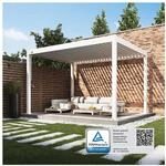 Weide Classic Pavillon Terrassen&uuml;berdachung Aluminium 3 X 4 M Wei&szlig;