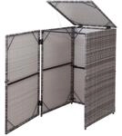 M&uuml;lltonnenverkleidung MCW-E25, M&uuml;lltonnenbox M&uuml;lltonnenabdeckung, Poly-Rattan 120l