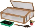needs&wants&reg; Fr&uuml;hbeet Aufsatz klein aus Holz Bausatz, Fr&uuml;hbeetkasten mit Abdeckung