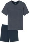 Schiesser Herren Pyjama Schlafanzug kurz - Comfort Essentials 1er Pack