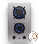 Goldflame Gaskochfeld 2-flammig Messing-Brenner Edelstahl