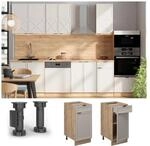 Vicco Schubunterschrank Fame-Line Eiche Grau-Beige gerahmt 40 cm ohne...