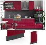 VICCO Geschirrsp&uuml;lerfront 45 cm Bordeaux Hochglanz K&uuml;chenschrank Blende