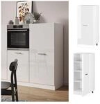 Vicco Backofenumbauschrank K&uuml;chenschrank K&uuml;chenzeile R-Line 60 cm Wei&szlig;...