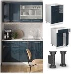 Vicco Schubunterschrank Fame-Line Wei&szlig; Dunkelblau Hochglanz 60 cm mit...