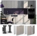 Vicco Sp&uuml;lenunterschrank Fame-Line Wei&szlig; Grau-Beige gerahmt 80 cm ohne...