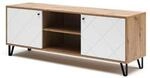 Vicco TV-Lowboard Nizza, Artisan-Wei&szlig;, 150 x 55,2 cm, Fernsehtisch mit 2 T&uuml;ren