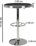 Bartisch &Oslash; 60 cm American Diner Schwarz / Alu Design Bistrotisch Stehtisch rund