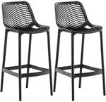 CLP Barhocker 2er Set Garten wetterfest Air, Gartenst&uuml;hle mit Lehne, Tresenst&uuml;hle