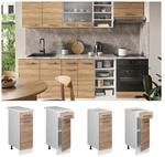 Vicco Schubunterschrank K&uuml;chenschrank K&uuml;chenzeile R-Line 30 cm Wei&szlig; Sonoma T&uuml;r