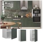 Vicco H&auml;ngeschrank K&uuml;chenschrank K&uuml;chenm&ouml;bel Fame-Line Wei&szlig; Gr&uuml;n-Gold Landhaus