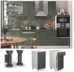 Vicco Schubunterschrank K&uuml;chenschrank K&uuml;chenm&ouml;bel Fame-Line Wei&szlig; Gr&uuml;n-Gold