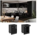 Vicco Schubunterschrank K&uuml;chenschrank R-Line Solid Anthrazit Schwarz 60 cm modern