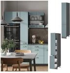 Vicco Apothekerhochschrank K&uuml;chenschrank R-Line Solid Anthrazit Blau Grau 30 cm