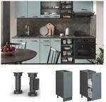 Vicco Apothekerunterschrank K&uuml;chenschrank R-Line Solid Anthrazit Blau Grau 30 cm