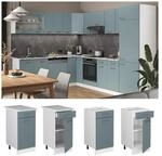 Vicco Schubunterschrank K&uuml;chenschrank R-Line Solid Wei&szlig; Blau Grau 40 cm modern