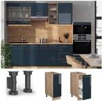 Vicco Apothekerunterschrank Fame-Line Eiche Dunkelblau Hochglanz 30 cm mit