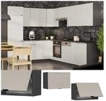 Vicco H&auml;ngeschrank Fame-Line Anthrazit Grau-Beige gerahmt 60 cm flach