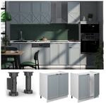 Vicco Sp&uuml;lenunterschrank Fame-Line Wei&szlig; Hellblau-Grau gerahmt 80 cm ohne