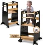 Baby Vivo Lernturm aus Holz h&ouml;henverstellbar - Noah in Schwarz