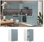Vicco H&auml;ngeschrank K&uuml;chenschrank R-Line Solid Wei&szlig; Blau Grau 40 cm modern